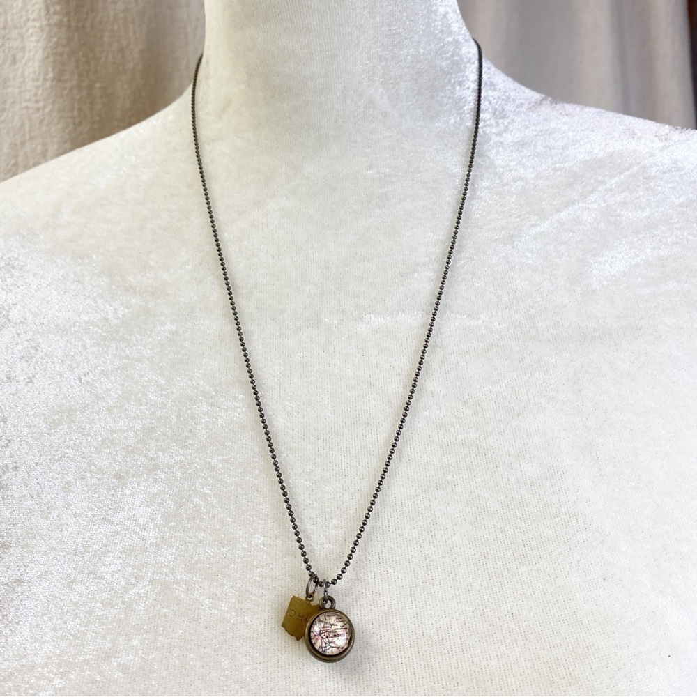 Columbus Ohio map silhouette necklace